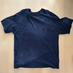 JEANASIS ダメージ加工 黒 Tシャツ ブラック