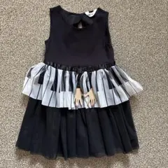 【8/6までの出品】H&M ピアノ柄 ドレスワンピース 110〜120cmのサムネイル