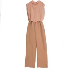 ユアーズ　シフォン重ねバックリボン サロペット　ピンクベージュ　Mのサムネイル