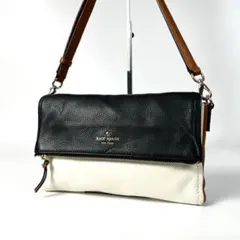 美品 kate spade ショルダーバッグ レザー ホワイト ブラウン