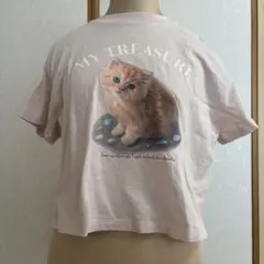 GU 子供服　猫プリント Tシャツ ピンクのサムネイル