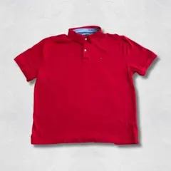 TOMMY HILFIGER ポロシャツ XL レッド 半袖 トミーヒルフィガー
