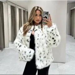 【ZARA】ANIMAL PRINT FAUX FUR SHORT