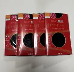 DAILY 満足 80デニール タイツ　ブラック L-LL 4枚セット　福助