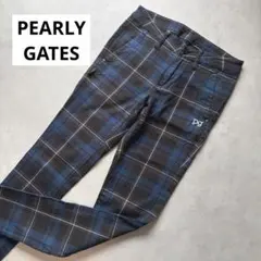 PEARLY GATES サイズ4 M ストレッチパンツ チェック柄 ネイビー系