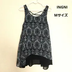 グレーとブラックのノースリーブチュニック　INGNI