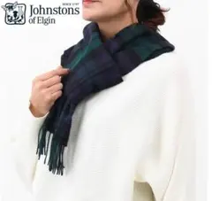 小判Johnstons of Elgin カシミヤ マフラー ストール チェック