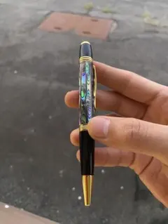 アバロン貝のボールペン　自然アワビ貝のポールペン　手作業　美品　市場最安