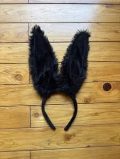 黒いウサギの耳ヘアバンドのサムネイル