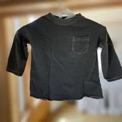 GLOBAL WORK グレー ポケット付き 七分袖Tシャツ S