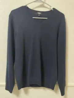 UNIQLO ネイビー Vネックセーター カシミヤ　M