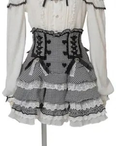 美品♡リズリサ♡メイドライクサスペンダー付スカート♡ブラック