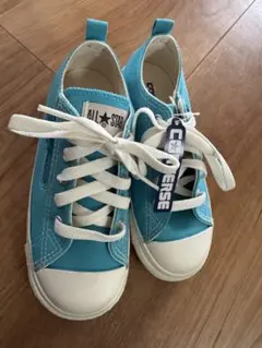 新品未使用 コンバース キッズ 19cm 水色 ターコイズ サイドジップ 箱なし