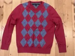 値下げしましたTOMMY HILFIGER ダイヤモンド柄セーター Mサイズ