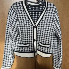 ハウンドトゥースパターン カーディガン