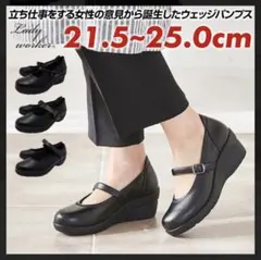 asics Lady worker ウェッジパンプス　ベルト付24.5 3E