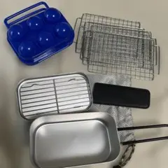 アウトドア用 セット　卵ケース、メスティン 焼き網×4（使い捨て）のサムネイル