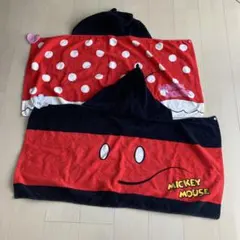 ミッキー＆ミニー フード付きタオル