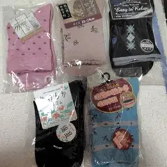 レディース　ソックス　靴下　22-24cm、23-25cm 計5足　まとめ売り