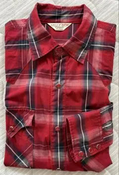 【Levi’s】メンズシャツ　赤 チェック柄 長袖サイズXL