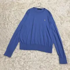 POLO RALPH LAUREN コットンカシミヤ ニット ブルー M