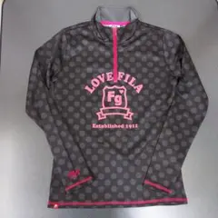 フィラゴルフ★ドット総柄★中厚手ストレッチ★ハーフジップ【レディース サイズM】