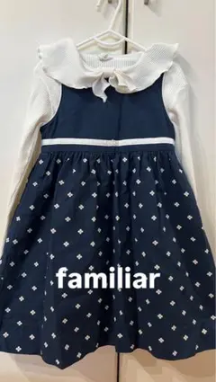 familiar ワンピース フォーマル　紺　ネイビー　花柄　120サイズ