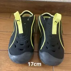 PUMA キッズ サンダル ブラック イエローのサムネイル