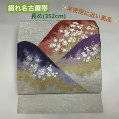✨美品✨・遠山模様・綴れ織り・正絹・お太鼓柄・ポイント柄・名古屋帯・つづれ帯
