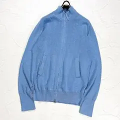 45R ニット　ブルゾン　R刺繍　ダブルジップ　コットン　3 ドライバーズニット