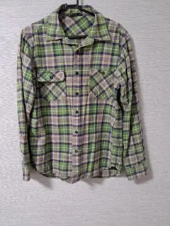 アーバンリサーチドアーズ チェック柄 ネルシャツ グリーン系 サイズ40