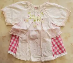 Souris 花柄刺繍 Tシャツ 90cmのサムネイル