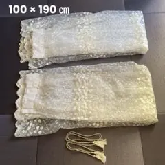 レースカーテン 100×190㎝ 刺繍 花柄 小花