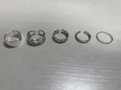 シルバー925 オープンリング 5点セット　4