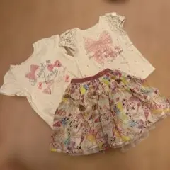 メゾピアノ　110-120cm Tシャツ2枚　スカートセット　31アイスデザイン