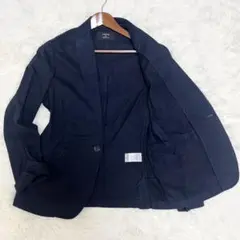 美品✨カバンドズッカ テーラードジャケット 麻×綿 ショールカラー 濃紺 日本製のサムネイル