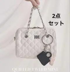 Darich ダーリッチ キルティングツイードミニボストンバッグ WHT 