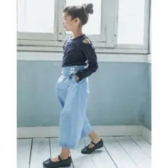 べべ デニム風ストレッチワイドパンツ　140のサムネイル