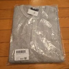 BANANA REPUBLIC ワッフルヘンリーTシャツ 長袖 グレー