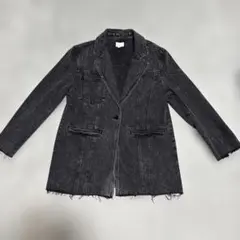 ブラックデニムジャケット風ブレザー US XS