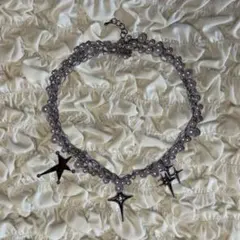 ハンドメイド パール 星 ワイヤーネックレス チョーカー