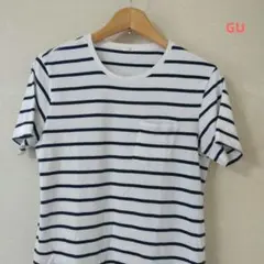 【GU・ジーユー】Tシャツ トップス ストライプ ポケット付きのサムネイル