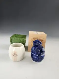 青色 陶器水滴滴壺 木箱付き - メルカリ