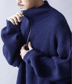 FREAK'S STORE ハーフジップニット　ネイビー　Sサイズ