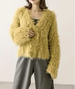 mystic シャギーVカーディガン