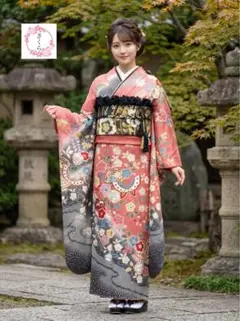 振袖フルセット・辻が花・絞り・枝垂れ桜・鈴・藤・舞蝶・共八掛・金彩・正絹