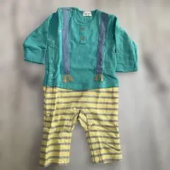 ロンパース・カバーオール ターコイズ・イエロー　サイズ70