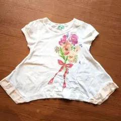 【110cm】ハッカキッズ 花柄 プリント フレア Tシャツのサムネイル