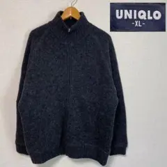 00s OLD UNIQLO XL ダークグレー ドライバーズニット