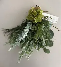 秋色紫陽花　グリーン　ナチュラルスワッグ　ドライフラワー　ユーカリ